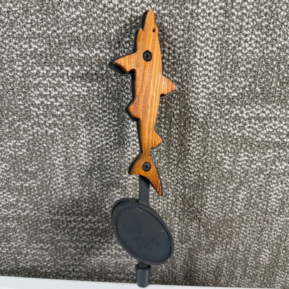 Dogfish Head 90 Minute IPA Beer Tap Handle Brown Red Wood Shark Fin Craft Brew